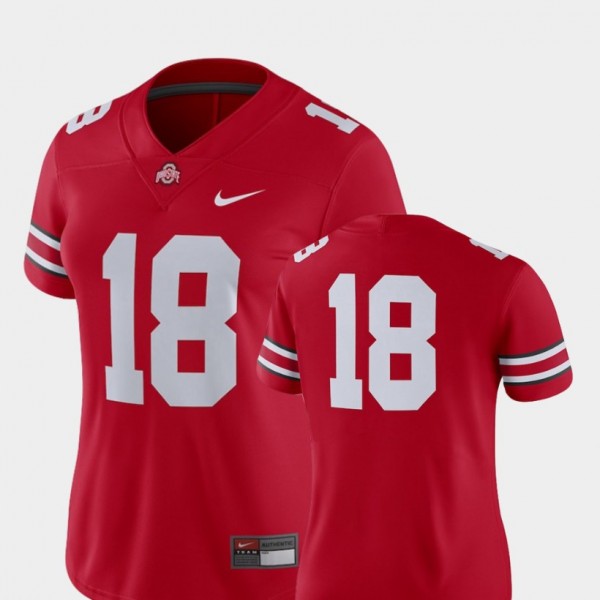 Ohio State Buckeyes #18 2018 Game College Football Women Jersey - Scarlet